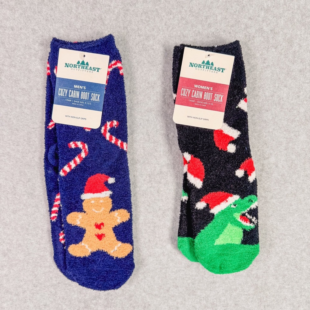 Northeast Outfitters Cozy Cabin Christmas Socks Set Men & Woman Boot 2Pk